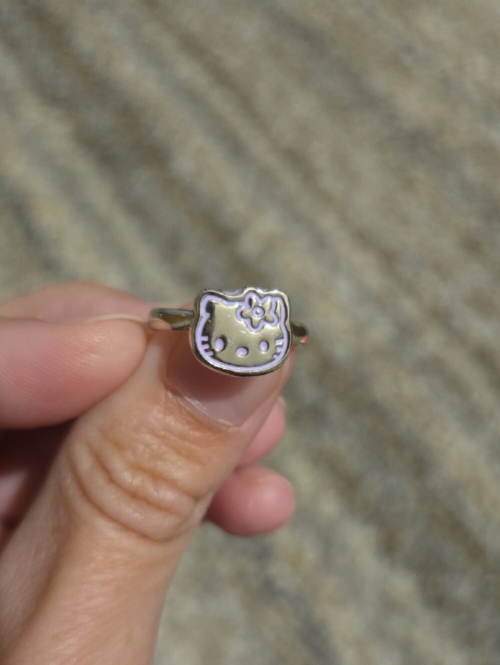 Hello Kitty Purple and Silver Adjustable Ring - Picture 2 of 5